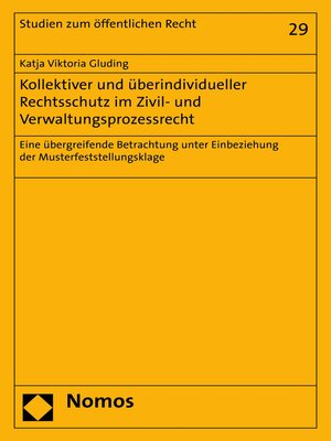 cover image of Kollektiver und überindividueller Rechtsschutz im Zivil- und Verwaltungsprozessrecht